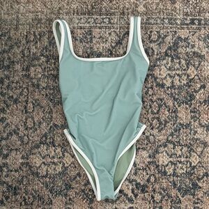 LainSnow Women's One Piece in Sage Green and White